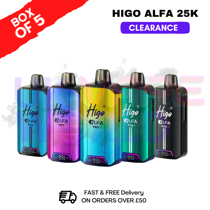 Shop Higo Ultra 25K Puff Kits BOX OF 5 (CLEARANCE) - £24.99 - UK Vape World