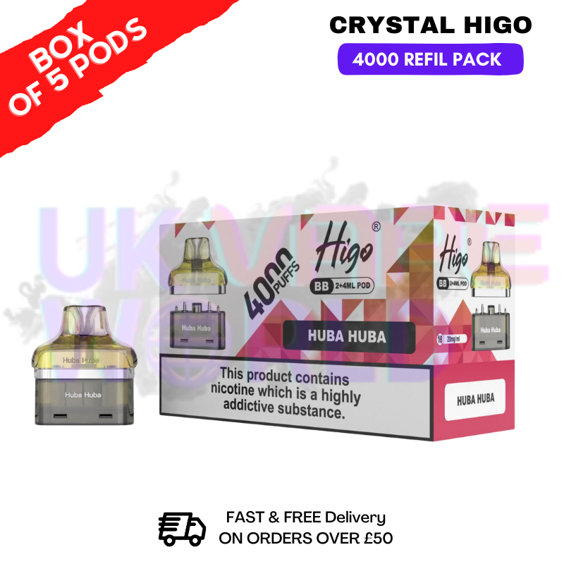 Shop Huba Buba Crystal Higo 4000 REFIL Pods BOX OF 5 - UK Vape World