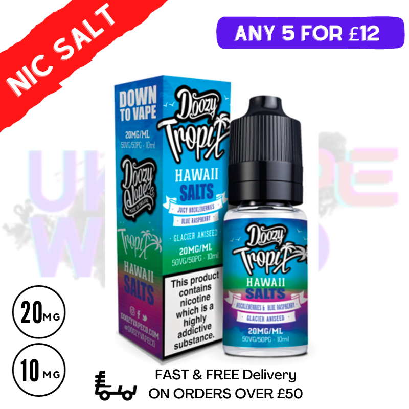 Hawaii Tropix DOOZY Nicotine Salt 10ml Nic Eliquid - UK Vape World