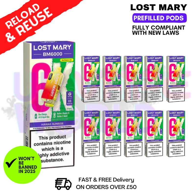 Hawaii Sunrise Lost Mary BM6000 Replacement Pods BOX OF 10