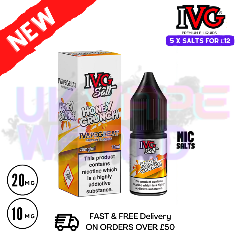 Honey Crunch IVG Salt 10ml Nic Eliquid - UK Vape World