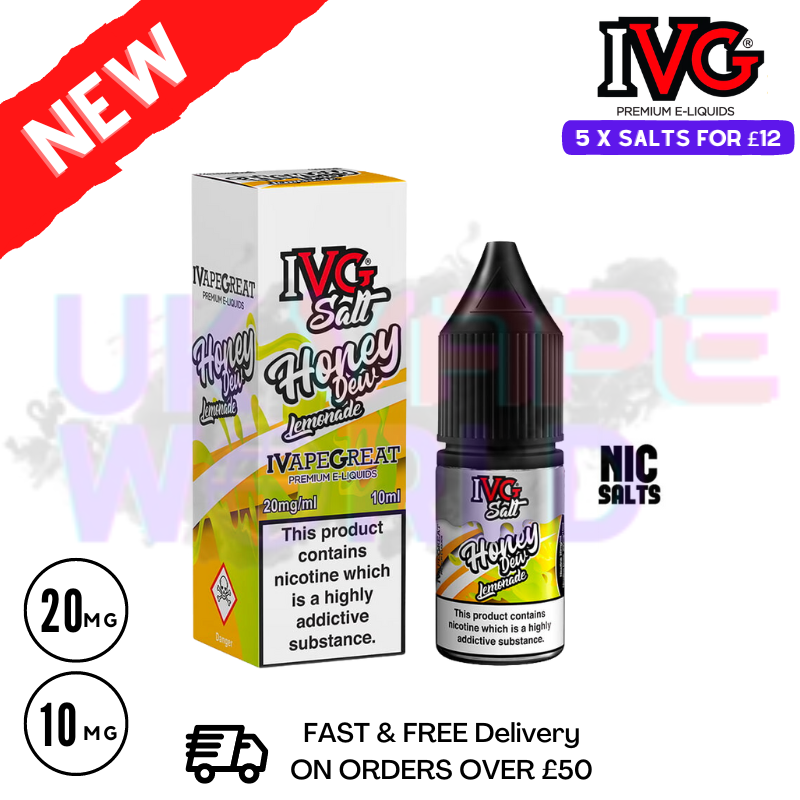 Honey Lemonade IVG Salt 10ml Nic Eliquid - UK Vape World