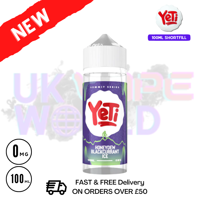 Honeydew Blackcurrant ICE Yeti Summit Shortfill Juice 100ML Eliquid - ukvapeworld