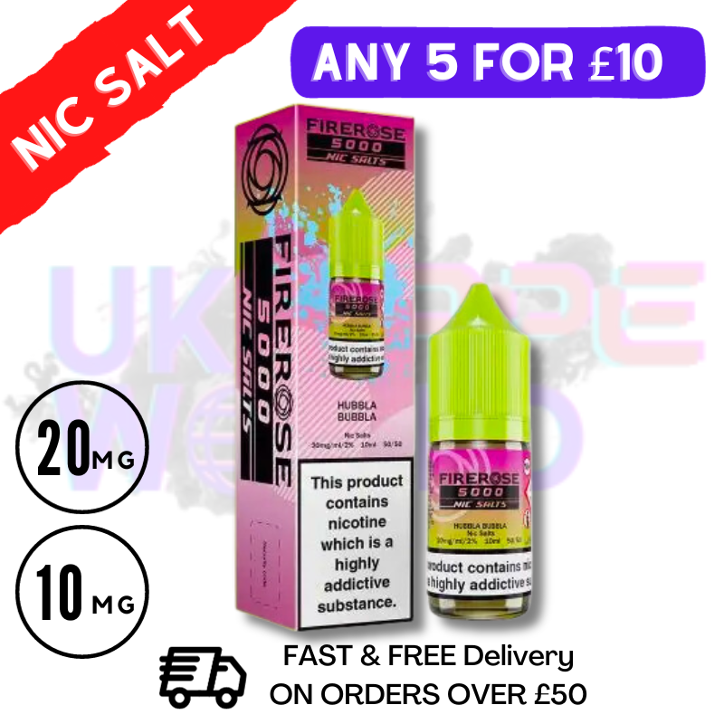 Shop Hubbla Bubbla - Firerose 5000 Nic Salt E-Liquid - UK Vape World