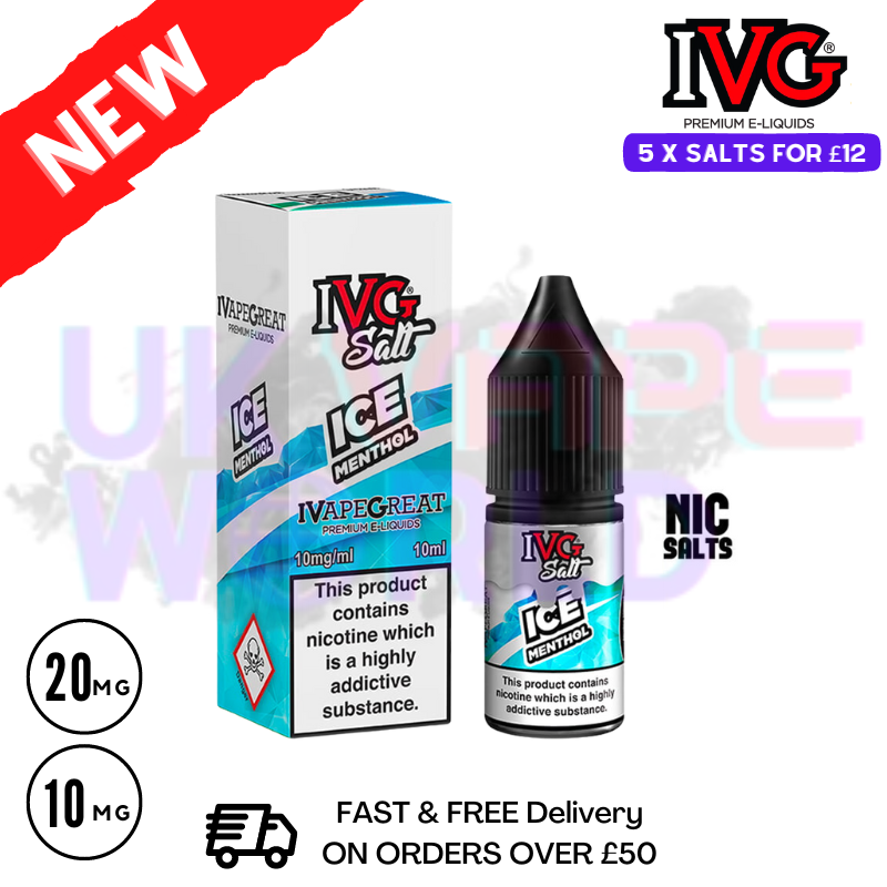 ICE MENTHOL IVG Salt 10ml Nic Eliquid - UK Vape World