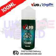 ICE MINT Shortfill Juice 100ML Eliquid - VU9 x Kingston an intense burst of minty menthol. Ideal for sub-ohm vaping - UK Vape World