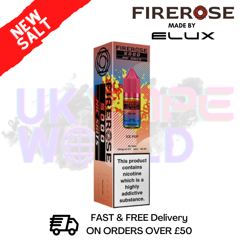 Shop ICE Pop Firerose 5000 10ML Nic Salt - UK Vape World
