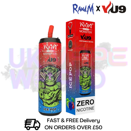 0% RandM X VU9 Monster 9000 Puff 9K Bar R and M Vape Pen Kit