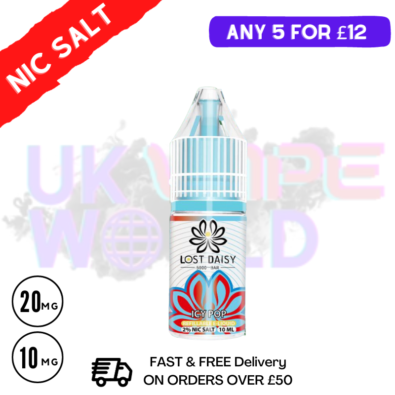 Ice Pop Lost Daisy Nic Salt 10ML eLiquid - Any 5 For 12 Ice Pop Lost Daisy Nic Salt 10ML eLiquid - Any 5 For 12
