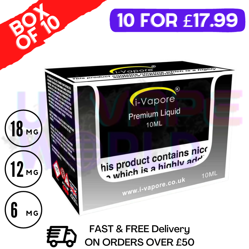 Best Mixed Flavours Box - i-Vapore E-Liquid 100ML Multi-Pack (10X10ML)