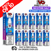 Shop Blue Raspberry ICE IVG Pro Nic Salt Box Of 10 - UK Vape World