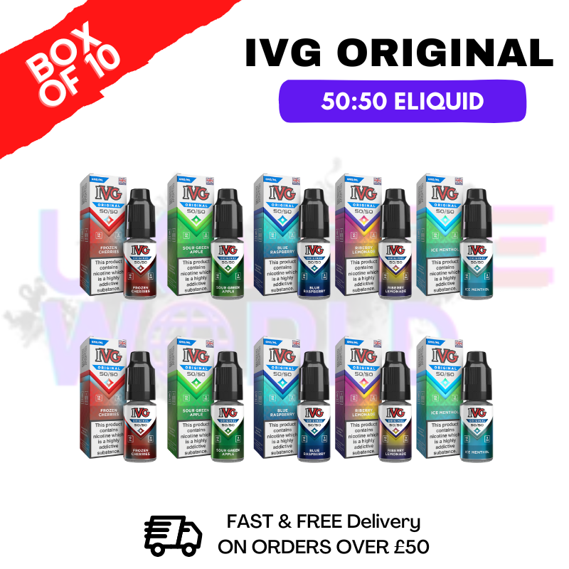 IVG Original 50:50 Eliquid Box Of 10 - ONLY £16.99