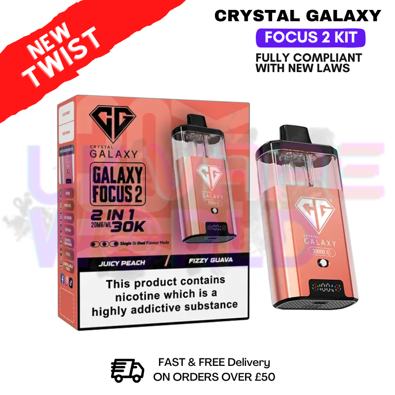 shop Juicy Peach Crystal Galaxy 30K Focus 2 Puff Kit - ukvapeworld