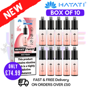 Shop Juicy Peach Hayati Twist 5000 Puff 5K Box Of 10 - UK Vape World