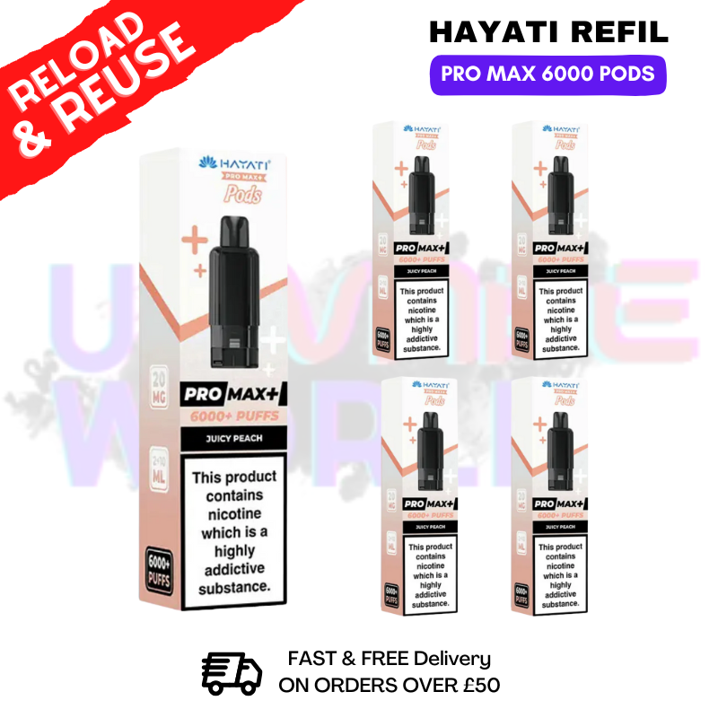 shop Juicy Peach Hayati ProMax 6K Replacement Pods Box Of 5 - ukvapeworld
