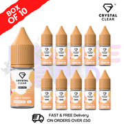 Juicy Peach Crystal Clear Nic Salt Box Of 10 - Only £17.99 - ukvapeworld