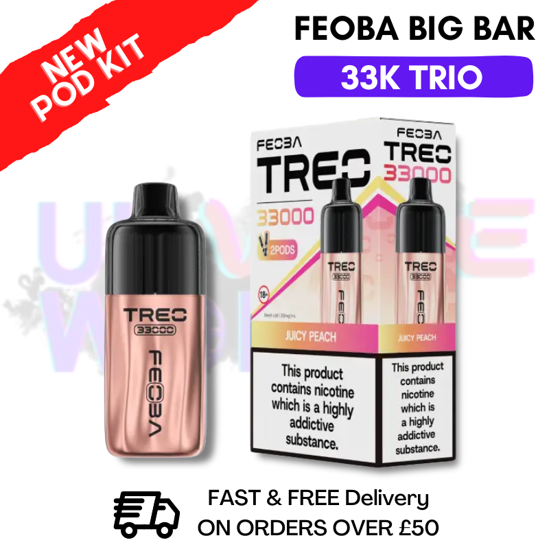 Juicy Peach Feoba Treo 33K Puff Pod Kit - ukvapeworld