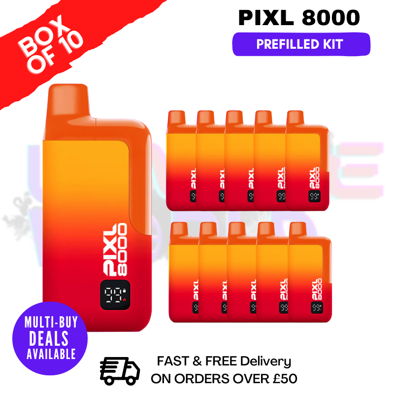 Juicy Peach pixl 8000 Kits Box Of 10 - ukvapeworld