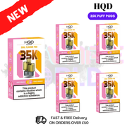 Juicy Peach HQD Glow Air 35K Prefilled Pods Box Of 5 - ukvapeworld