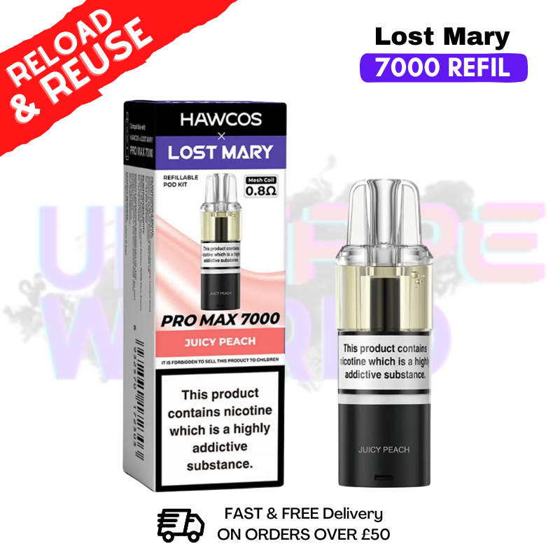 Juicy Peach Lost Mary 7K 7000 Puff Replacement Pods - ukvapeworld