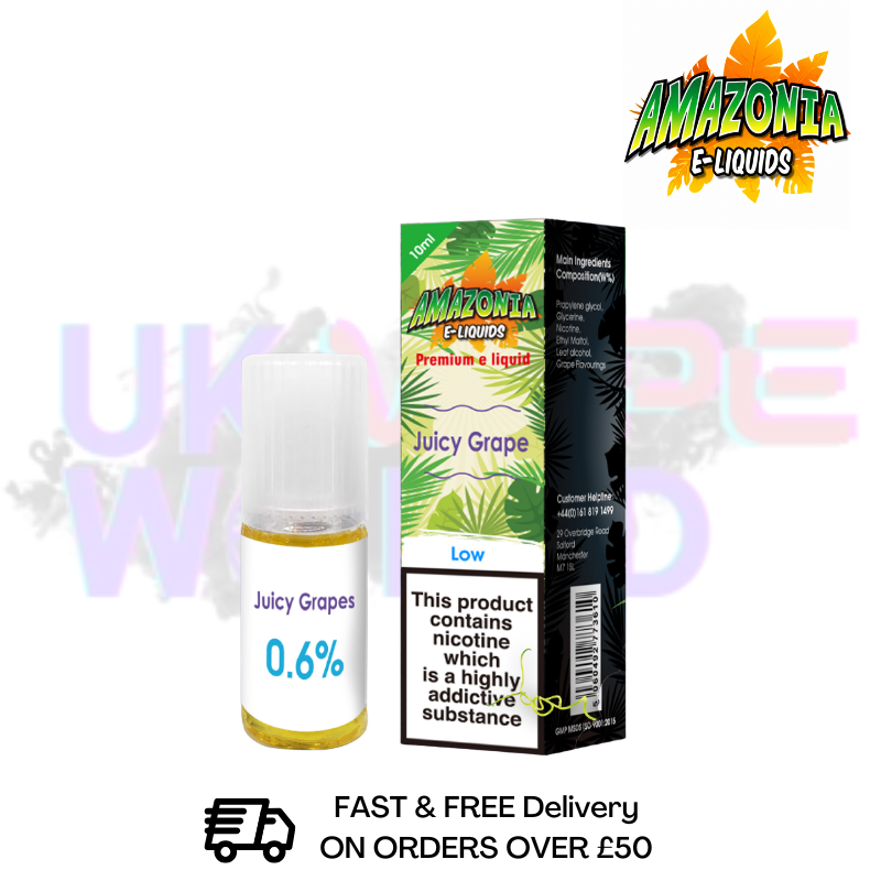 Amazonia 10ml Juicy Grape Eliquid Only £2.99 (PCS) - UK Vapeworld
