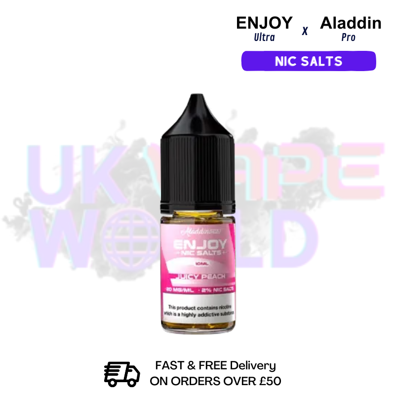 Shop Juicy Peach Enjoy Ultra X ALADDIN Nic Salt 10ML eLiquid - UK Vape World