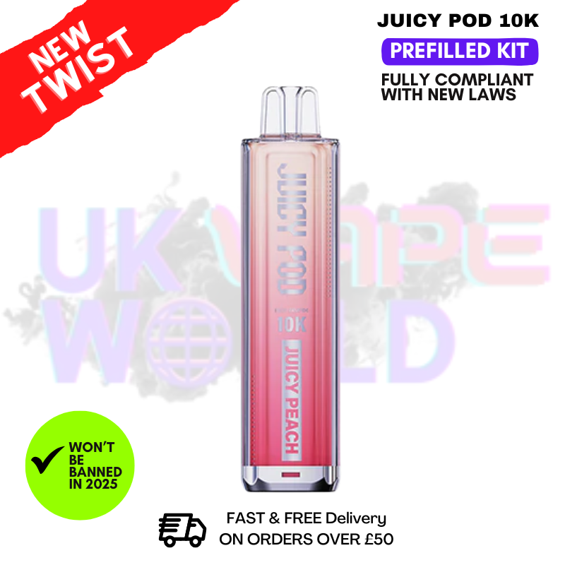 Shop Juicy Peach Juicy Pod 10K NovaMax Pod Kit - £8.99 - UK Vape World