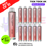 Juicy Peach Tick Tock Magic 8000 8K Box Of 10
