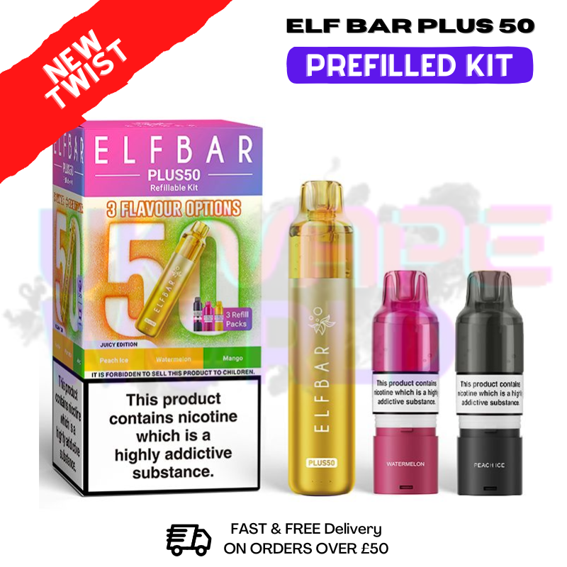Shop Juicy Edition Elf Bar 50K Puff Plus Kit - Only £9.98 - UK Vape World