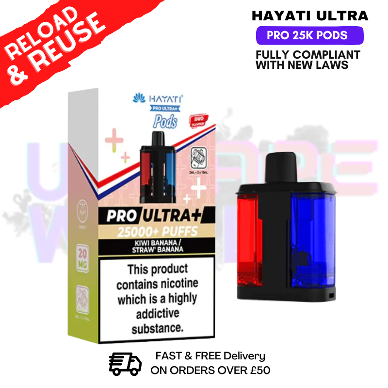 Kiwi Banana Hayati 25K REFIL Pack Replacement Pods - ukvapeworld