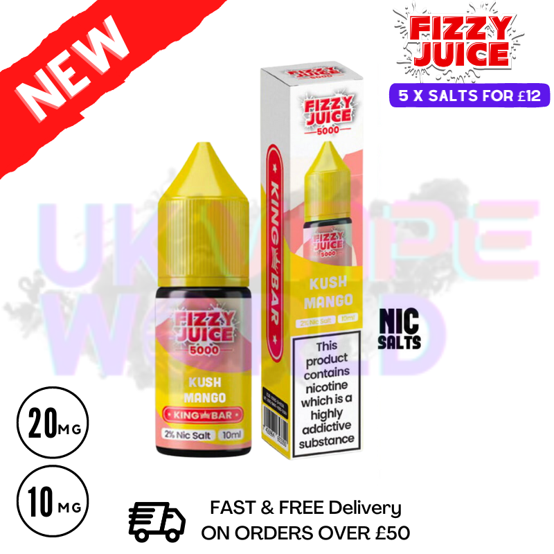 Fizzy Juice 5000 Nic Salt Kush Mango 10ML E-liquid - UK Vape World