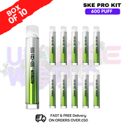 Kiwi Passion Fruit Guava SKE Crystal PRO 600 Puff Box Of 10 -ukvapeworld
