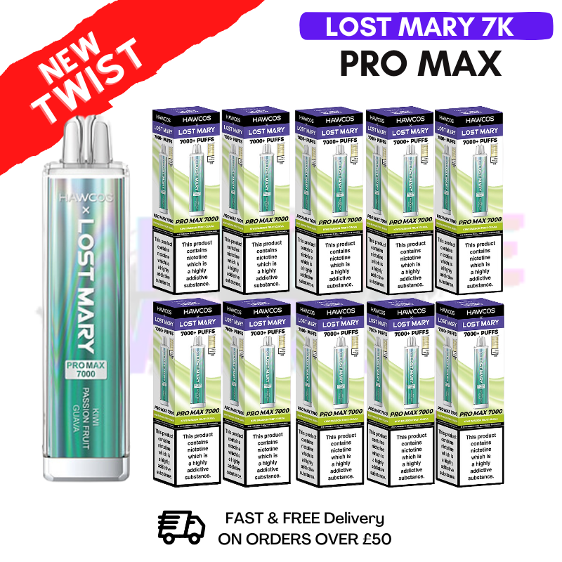 Shop Kiwi Passion Fruit Guava Lost Mary Pro Max 7K Box Of 10 - UK Vape World