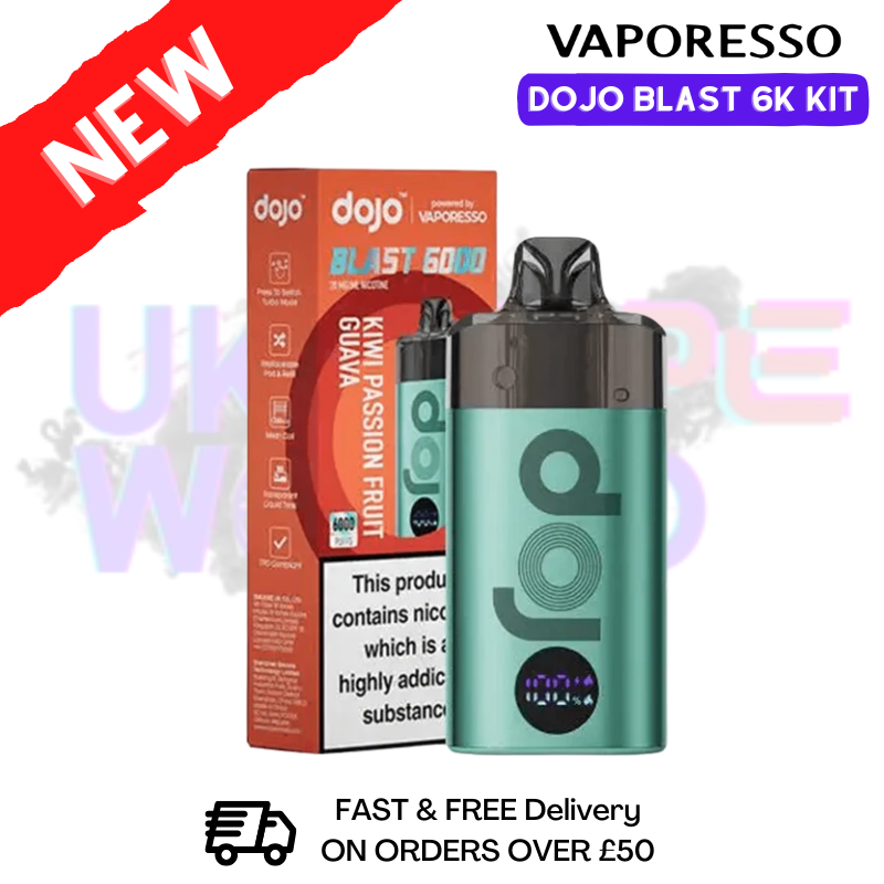 Kiwi Passionfruit Guava Vaporesso Dojo Blast 6000 Kit - £7.00
