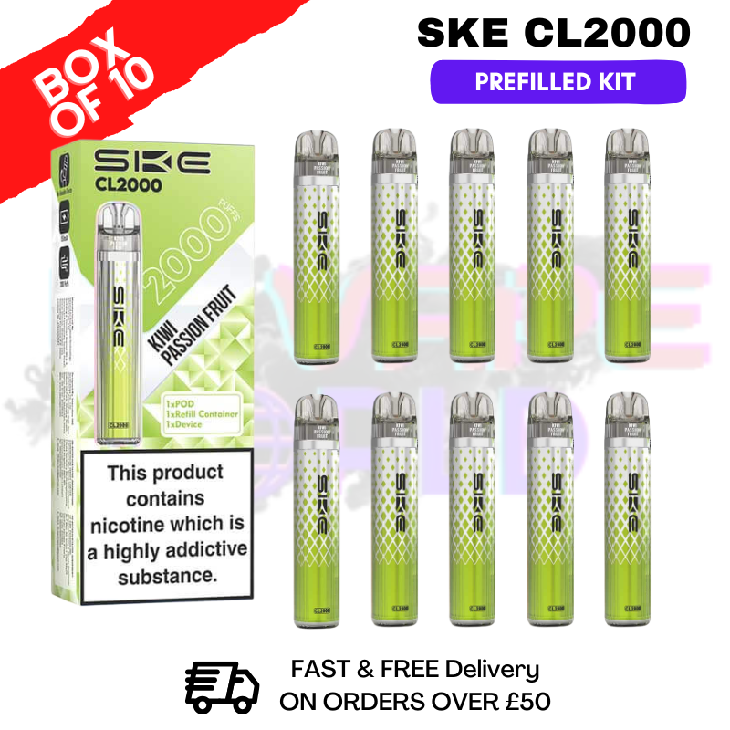 Kiwi Passionfruit SKE CL2000 Kits Box Of 10 - £39.99 - ukvapeworld