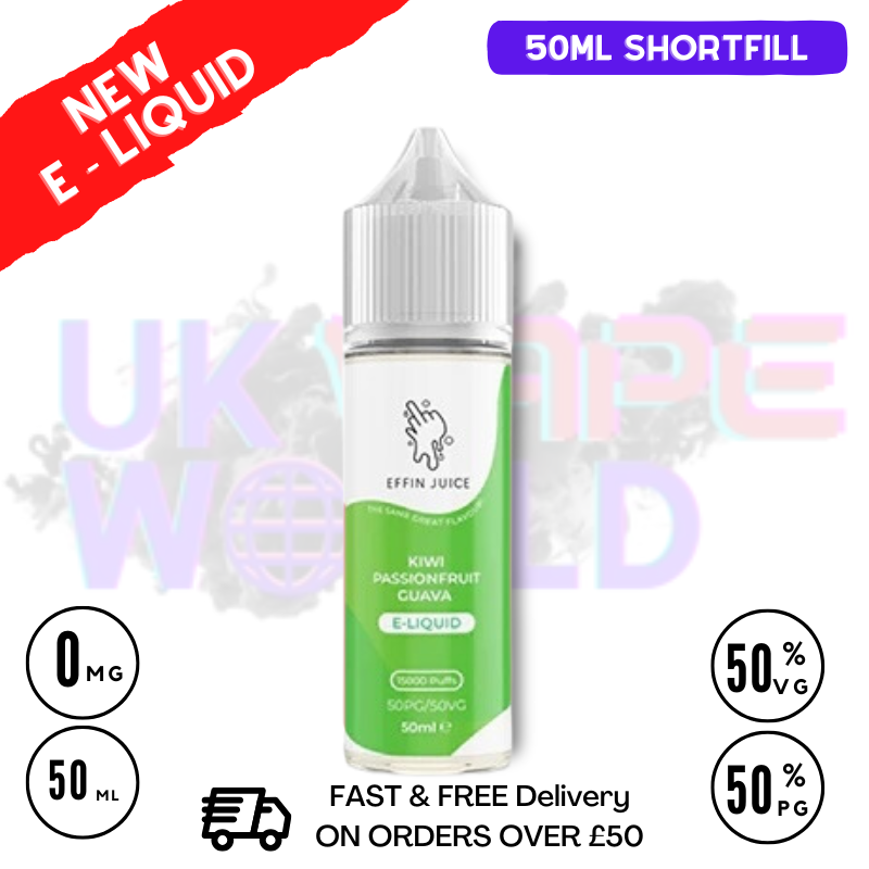 Kiwi Passion Guava EFFIN Juice 50ML Shortfill Eliquid - ONLY £4.00