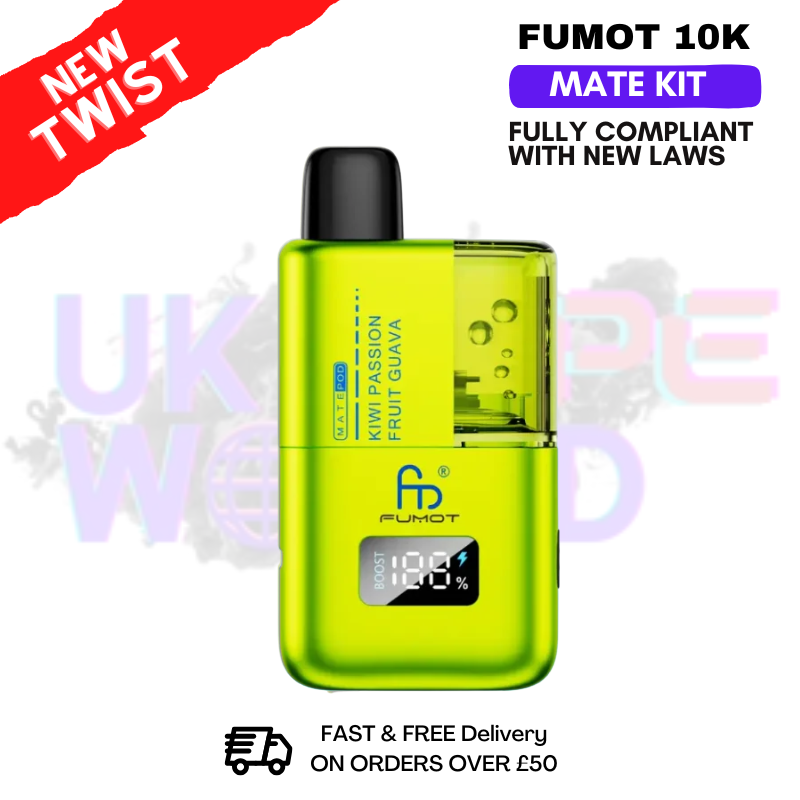 Kiwi Passionfruit Guava Fumot Mate 10K Puff Prefilled Pod Kit - ukvapeworld
