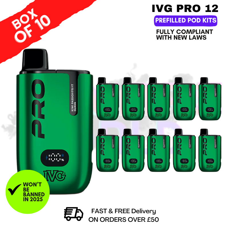 Kiwi Passionfruit Guava IVG Pro 12 Box Of 10 Vape Kits