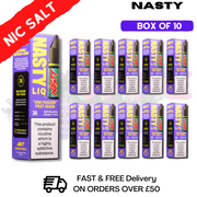 Shop Kiwi Passionfruit Guava - NastyLiq Nic Salt Box Of 10 - UK Vape World