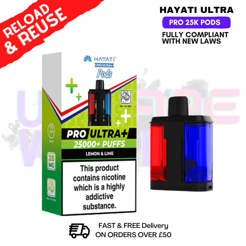 Lemon & Lime Hayati 25K REFIL Pack Replacement Pods - ukvapeworld
