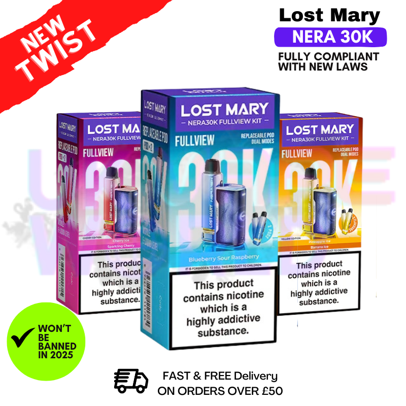 Shop Lost Mary NERA 30000 Puff 30K FullView Prefilled Pod Kit - UK Vape World