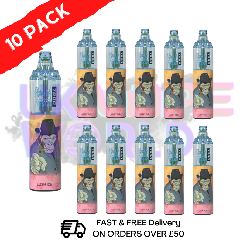 Lush Ice - Tornado 7000 Puff Bar R and M Pack Of 10 Vape Pen