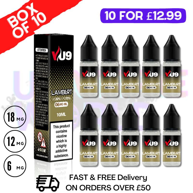 Lambert VU9 E-Liquid Juice 10ml Nic Eliquid - 10 x 10ML - UK Vape World