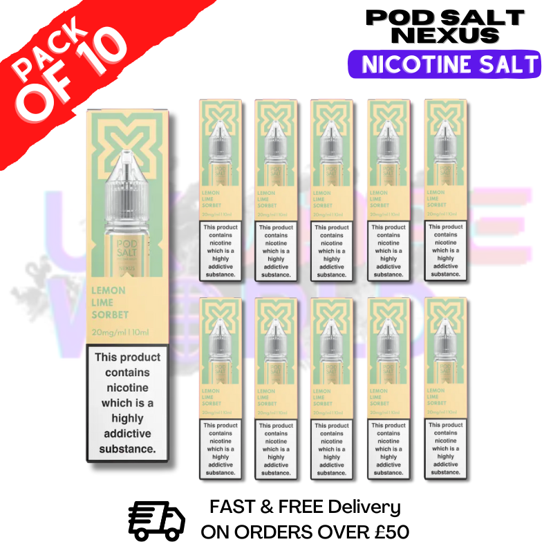 Lemon Lime Sorbet Pod Salt Nexus Nic Salt Box Of 10