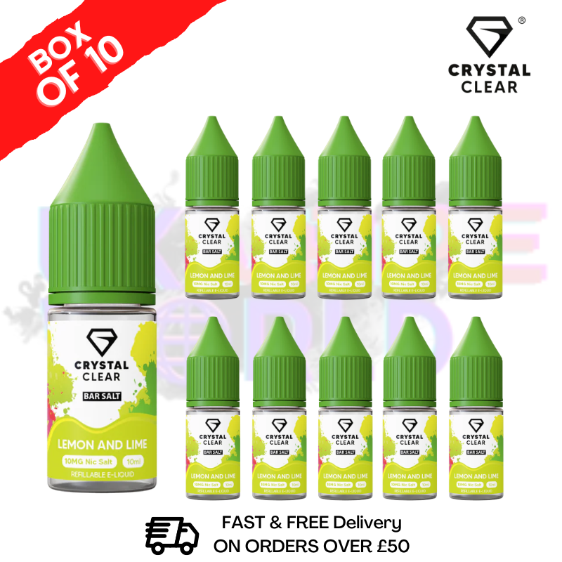 Lemon Lime Crystal Clear Nic Salt Box Of 10 - Only £17.99 - ukvapeworld