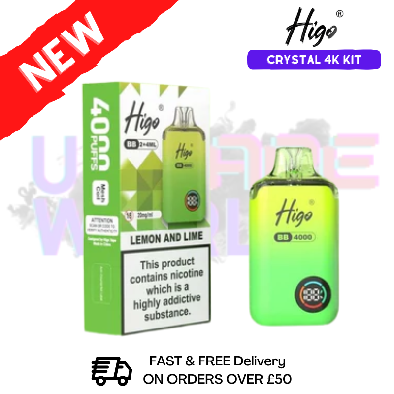 Lemon Lime Crystal Higo 4000 Puff Prefilled Pod Kit - £9.95 - ukvapeworld