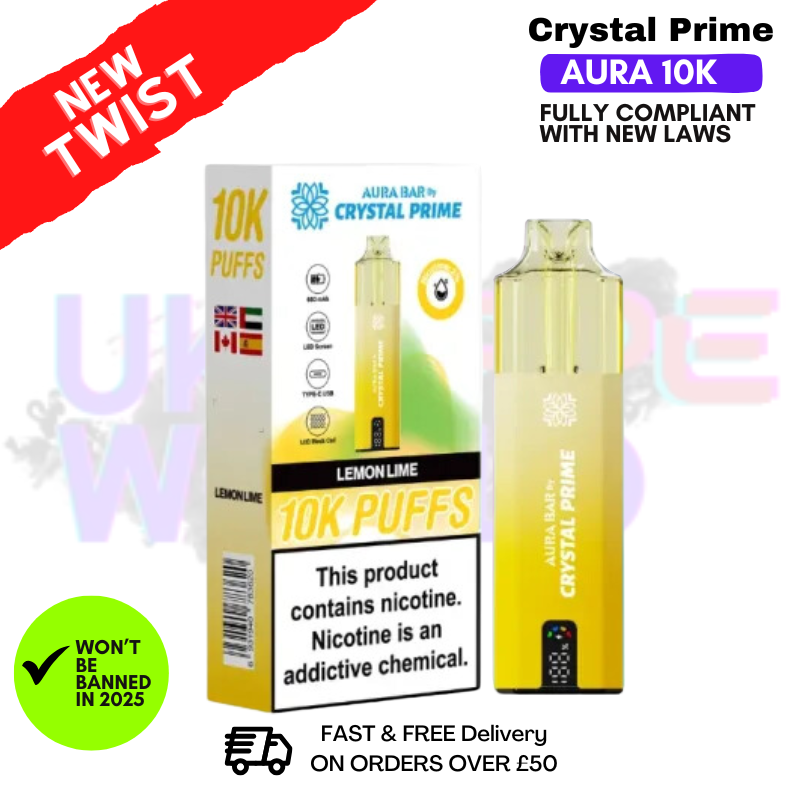 Shop Lemon Lime Crystal Prime 10K Puff Pod Kit - UK Vape World