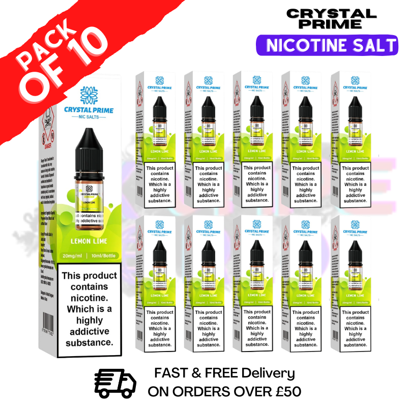 Lemon Lime Crystal Prime Nic Salt Box Of 10