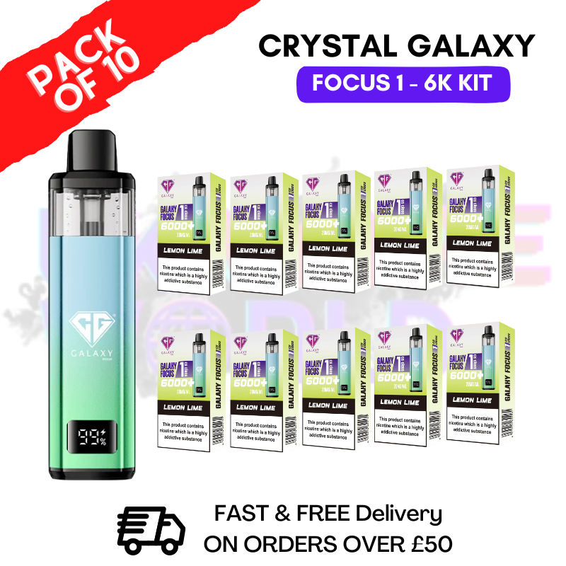 Lemon Lime Crystal Galaxy Focus 6K Kits Box Of 10 - ukvapeworld