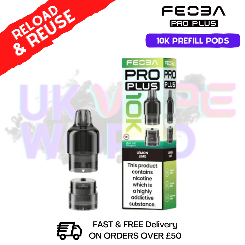 Lemon Lime Feoba Pro Plus 10K Refil Pods - Only £5.85 - ukvapeworld